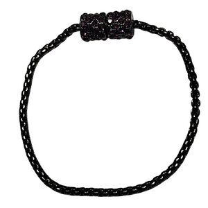 Gothic Black Chain Bracelet Purple Rhinestone Magnetic Clasp Fashion Jewelry